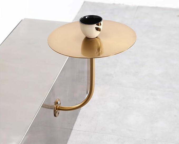 Round Bistro Pub Table - Wall-Mounted Cocktail Table, Silver Stainless Steel, Ideal for Indoor/Outdoor Dining, Compact 15.7"x15.7"x17.7" Bar Table for Home & Patio