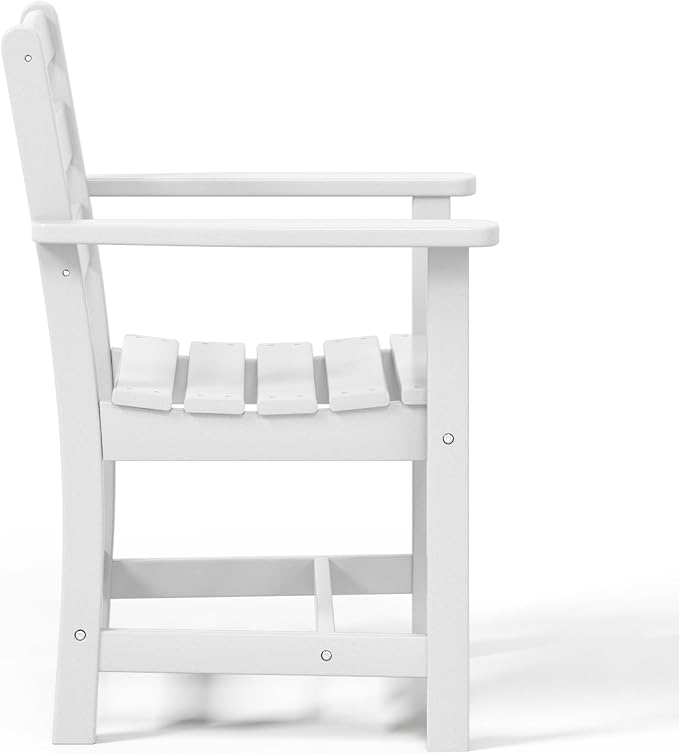 WestinTrends Ashore Outdoor HDPE Patio Classic Dining Arm Chair, White