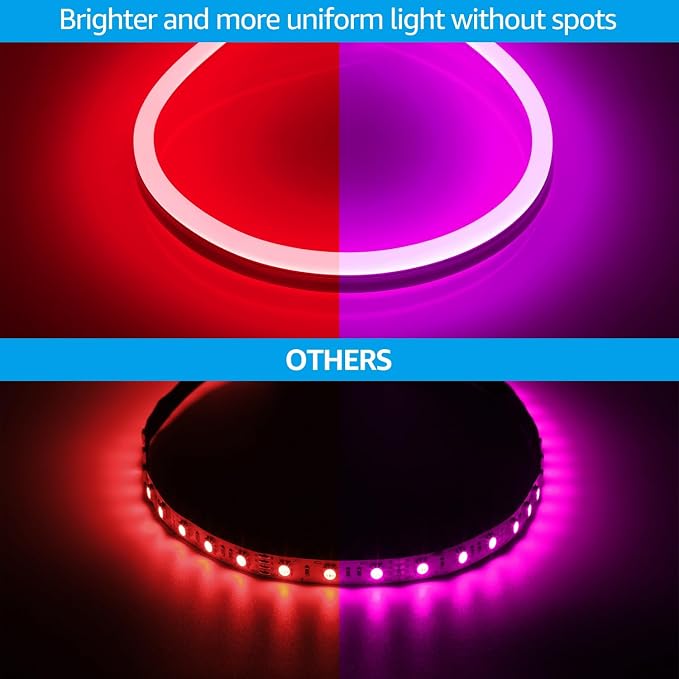 TORCHSTAR 50ft LED Neon Rope Light, Multicolor LED Strip Lights | Outdoor IP67 Waterproof, 120V UL Plug, ETL Connectable, Neon Light Strip for Shop Sign, Patio Decor, Max 2 Sets (100FT)