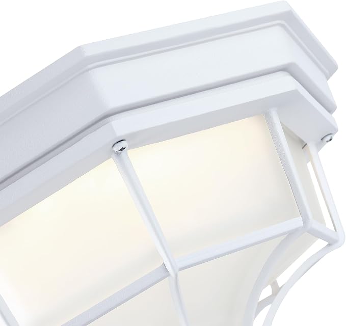 10.5” White LED Close to Ceiling Light for Basement Garage Light Octagonal White Mid-Century Modern Overhead Lights LED 2700K 3000K 3500K 4000K 5000K 10.5in Spider Web Lamp 17W,120V,850Lm-1050Lm