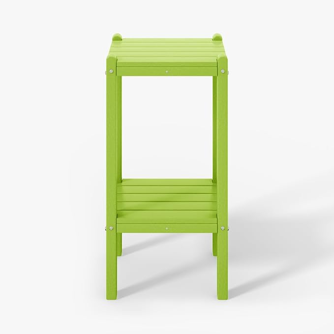 WestinTrends Malibu 36" Outdoor Adirondack HDPE 2-Tier Patio Side Table, Lime