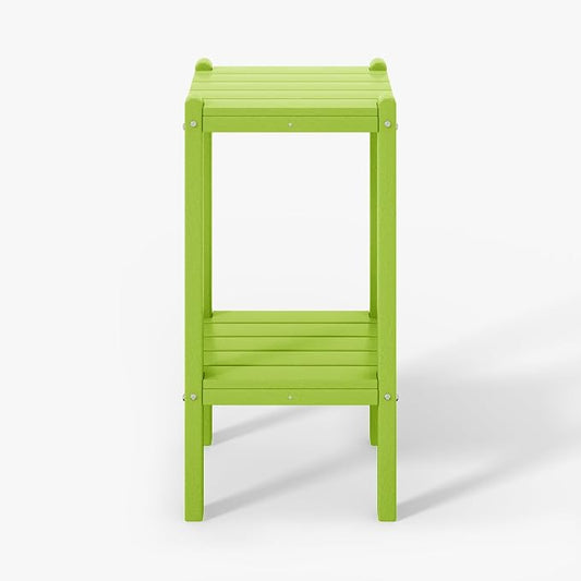WestinTrends Malibu 36" Outdoor Adirondack HDPE 2-Tier Patio Side Table, Lime