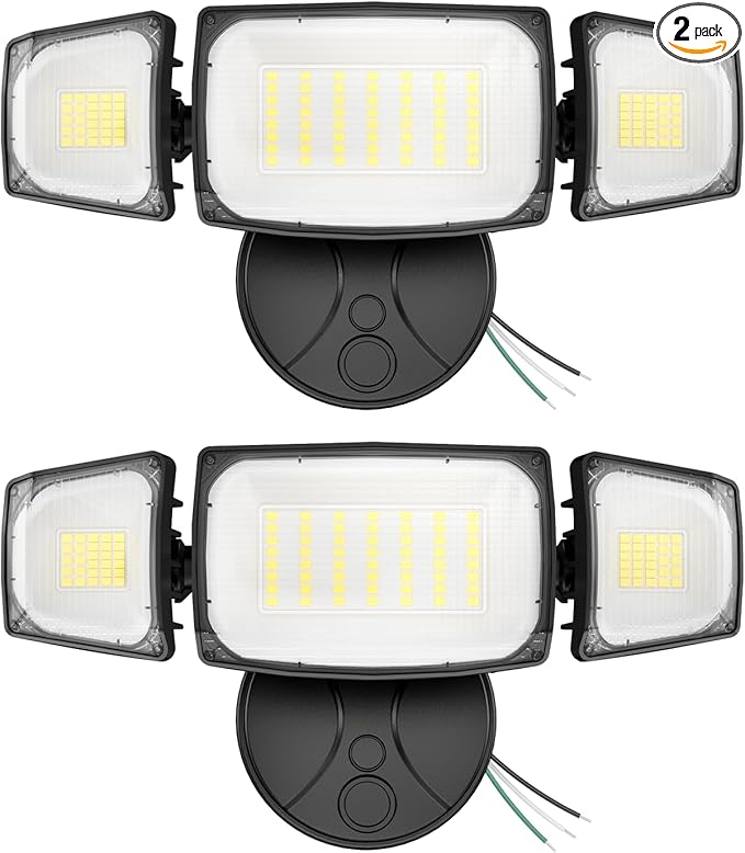 Olafus 80W Flood Lights Outdoor 2 Pack, Switch Controlled LED Security Lights 8000LM, 6500K Outside Floodlight, IP65 Waterproof Exterior Light Fixture for House, Yard, Garage, Wall/Eave Mount Black