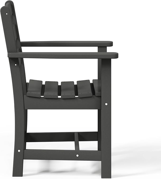 WestinTrends Ashore Outdoor HDPE Patio Classic Dining Arm Chair, Gray