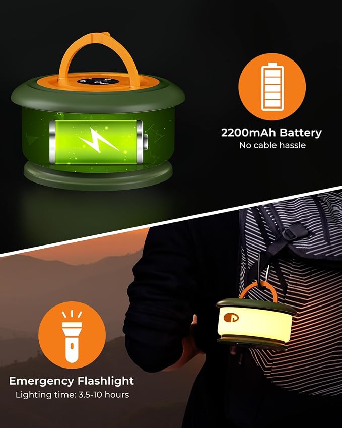 Camping String Lights, Retractable 32.8FT Rechargeable Fairy Light | Quick Storage RGB Flash Lamp Outdoor Waterproof, Portable Hanging Lantern for Outside Tent Patio Awning Garden RV Essentials