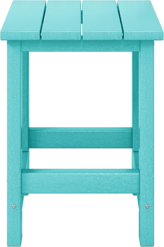 WestinTrends Malibu Kids Outdoor Patio Furniture HDPE Adirondack Square Side Table, Turquoise