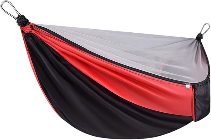 YSUEFIJO Travel Hammock with Mosquito Net, Hanging Hammock for Outdoor Adventures, Camping Hammock Perfect for Backpacking Or Patio, Foldable and Lightweight, Supports 250kg
