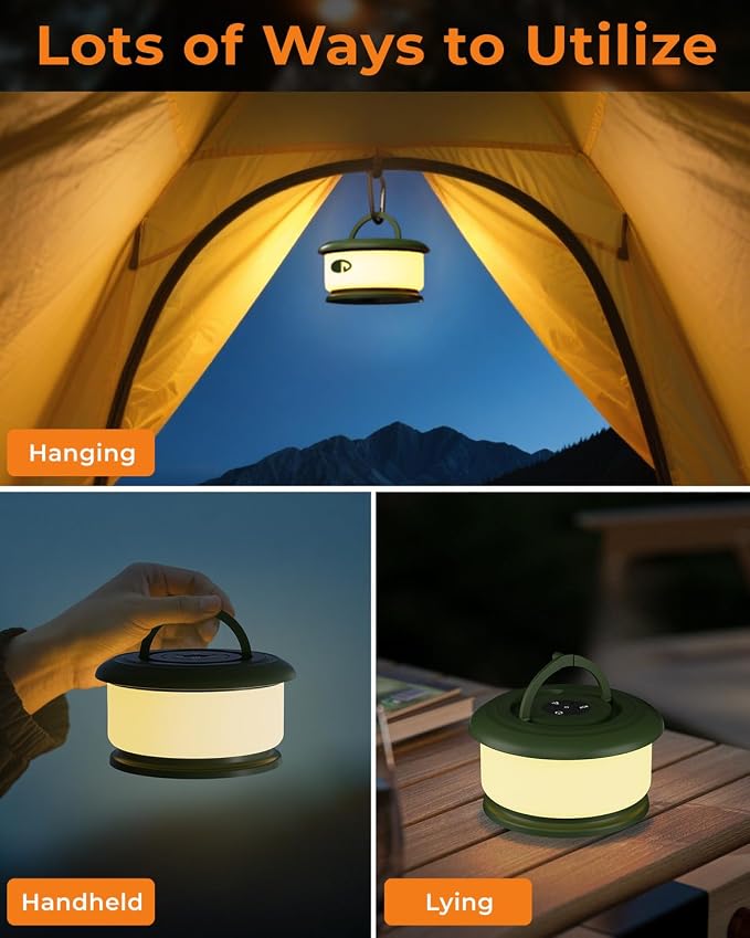 Camping String Lights, Retractable 32.8FT Rechargeable Fairy Light | Quick Storage RGB Flash Lamp Outdoor Waterproof, Portable Hanging Lantern for Outside Tent Patio Awning Garden RV Essentials
