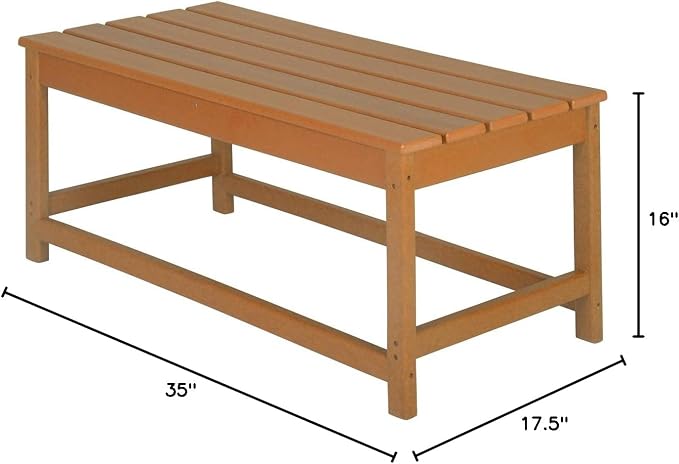 HDPE Laguna Outdoor Poly Adirondack Coffee Table, Orange