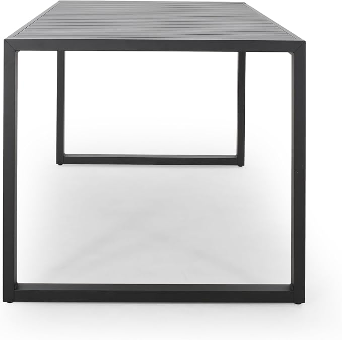 GOWE Outdoor Aluminum Dining Table, Black