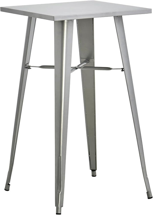 CenPro Commercial Steel 24" x 24" Silver Bar Height Outdoor Table | Restaurants, Bars, Wineries, Patios, Residential | (#32Q-139) e