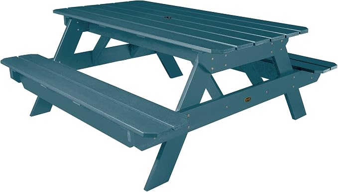 Highwood Professional Commercial Grade National Picnic Table, Nantucket Blue