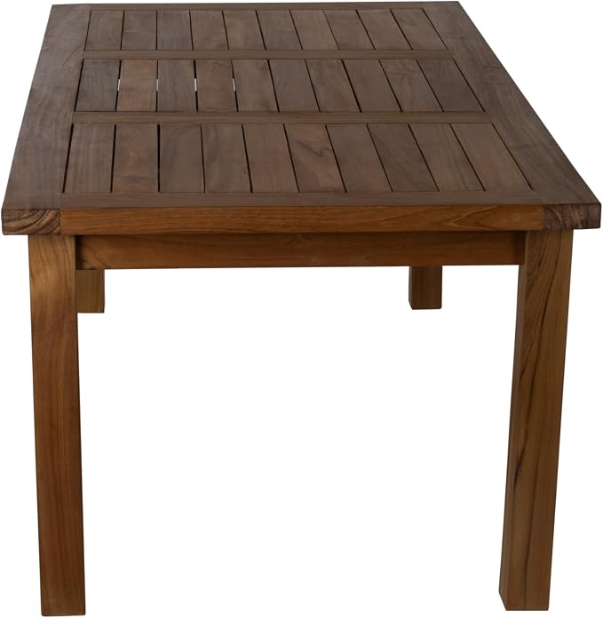 Teak Outdoor Coffee Table - Premium Grade A Teak Wood Patio Furniture, Teak Oil Finish 24"x48" Rectangular Table for Patio, Balcony, Lawn, Deck, Backyard, Terrace