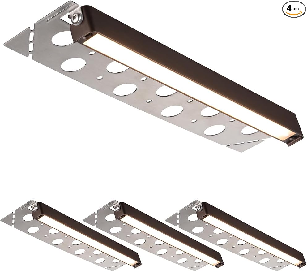 LEONLITE 4-Pack 12 Inch LED Hardscape Lighting, 3W/5W/7W, 2700K Soft White | Update Dimmable Retaining Wall Lights, Low Voltage Landscape Lighting, 12-24V AC/DC Paver Light, Outdoor Step Lights, ETL