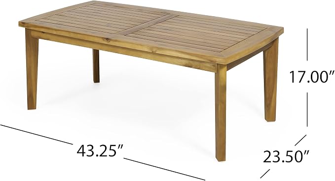 Solano Outdoor Rectangular Coffee Table - Acacia Wood - Teak