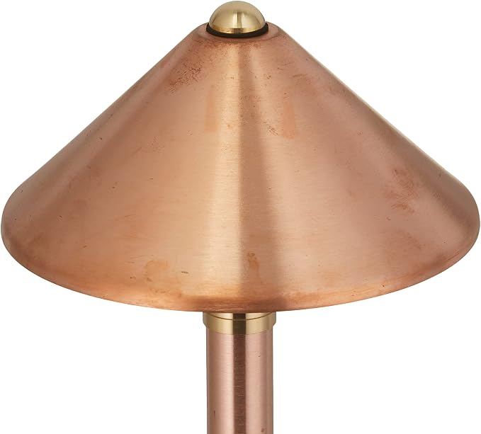 VOLT Conehead 12V Copper Path Light & 3W 2700K G4 LED Bulb | 12-Foot Diameter Illumination, 300 Lumens, Warm White Light, Low Voltage, Ideal for Pathway Walkway Garden Driveway or Patio