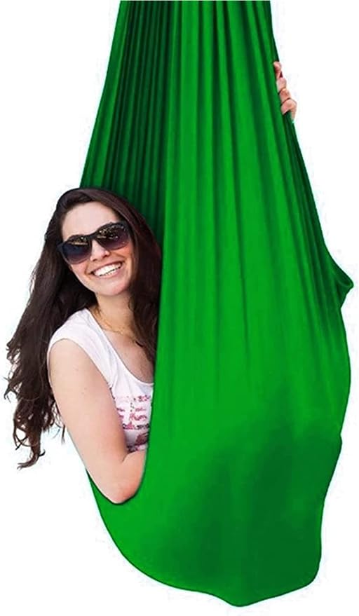 Indoor Swing, Therapy Swing Snuggle Cuddle Hammock With Special Needs For Kids And Adults Sensory Disorders, ADHD, Autism, Anxiety, Sensory Integration ( Color : Green , Size : 100*280CM/39*110in )