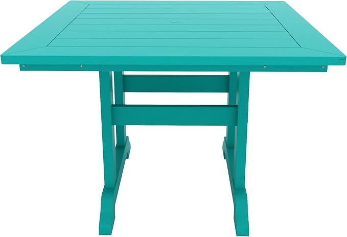 HDPE Laguna 43" Square Dining Table,Turquoise