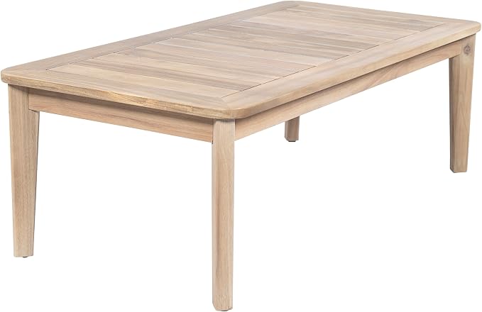 Merax Outdoor Acacia Wood Coffee Table, Natural Finish, Weather-Resistant Patio & Garden Side Table