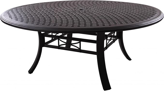 Darlee Series 99 71" Patio Round Dining Table in Antique Bronze