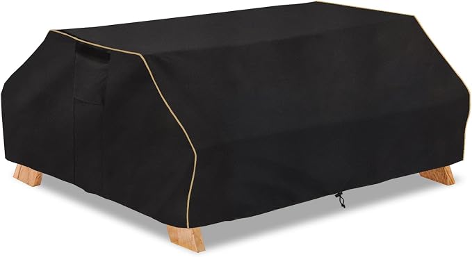 Bitubi 70 / 72 Inch Waterproof Picnic Table Cover With Bench Covers,Classic Black Wind Dust Proof Anti-UV, 72”Outdoor Cover For Picnic Table
