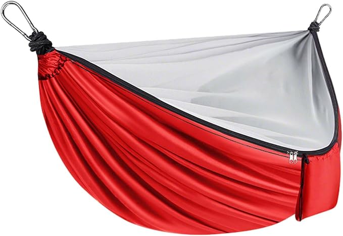YSUEFIJO Travel Hammock with Mosquito Net, Hanging Hammock for Outdoor Adventures, Camping Hammock Perfect for Backpacking Or Patio, Foldable and Lightweight, Supports 250kg