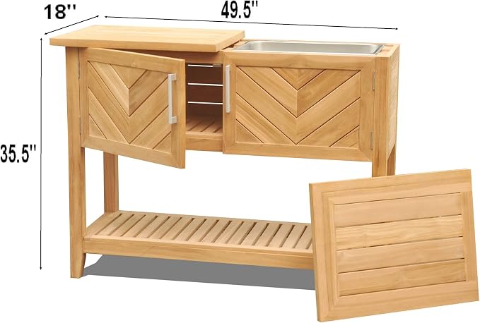 Ventura Teak Console Table Grade A Teak Wood Outdoor Patio #23VeCn