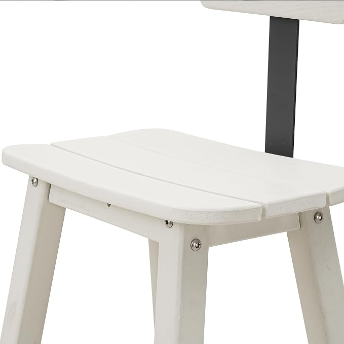 3-Piece Outdoor High Table Set, 42" Pub & Bistro Table with 2 Stools, HDPE Weather Resistant for Patio/Backyard/Garden/Poolside, White