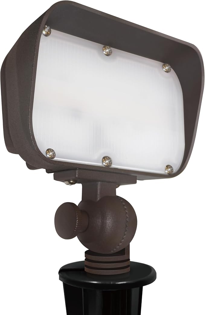 12W LED Flood Lights Outdoor, Aluminum Low Voltage Security Lights, Knuckle Mount Waterproof Wall Light, Landscape Lighting for Yard House Garden Garage, 9-15V, 800 Lumen, 3000K, Brown