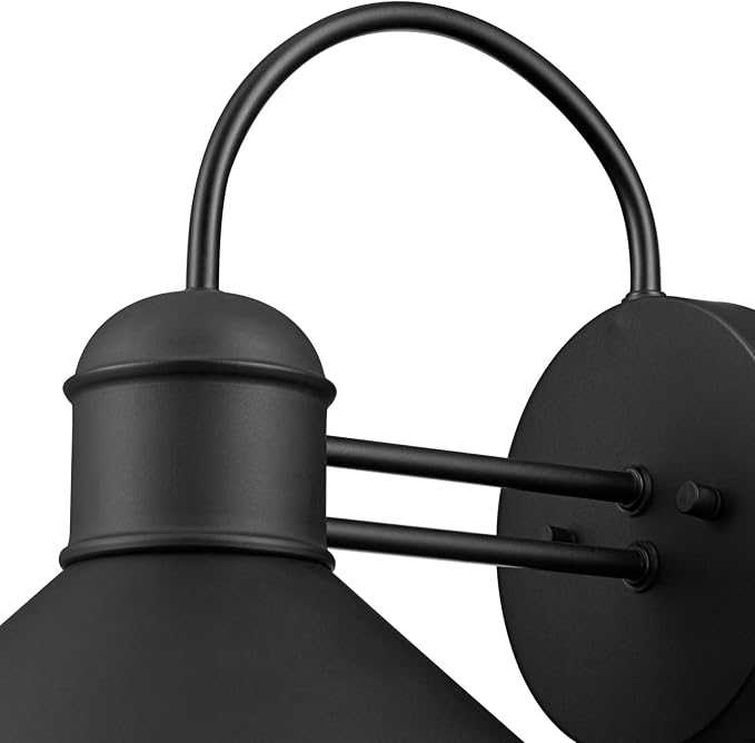 Globe Electric 44165 1-Light Outdoor Wall Sconce, 2-Pack, Weatherproof, Black Finish, Outdoor Lighting Modern, Wall Lighting, Porch Light, Front Porch Décor, Patio Décor, Outdoor, Bulb Not Included