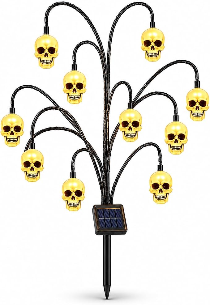 Halloween Solar Tree Stump Light, Glowing Ghost Garden Stake Lantern for Outdoor ，Style E