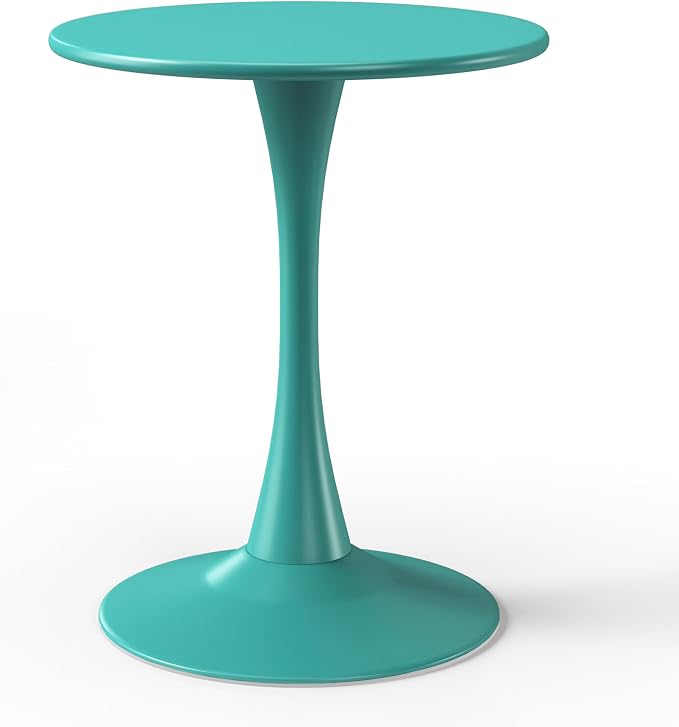 WestinTrends Playa 23.5" Round Outdoor Indoor Metal Cocktail Dining Table, Turquoise