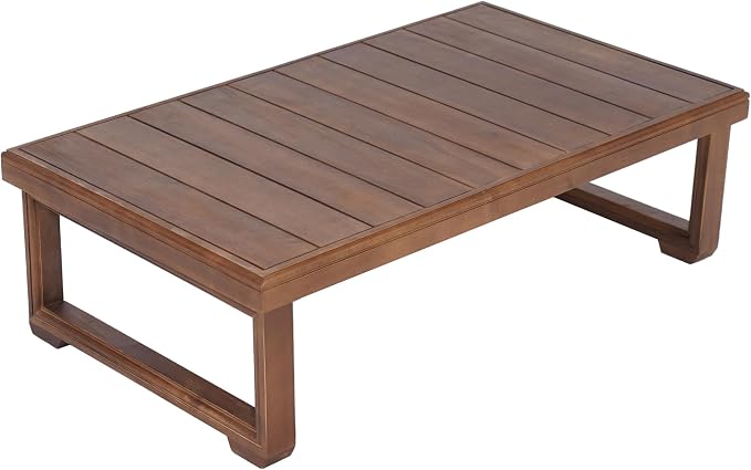 Christopher Knight Home Westchester Rectangular Outdoor Coffee Table, Slat Panel Side Table, Acacia Wood Side Desk for Backyard Balcony Garden, Weather Resistant Patio Tea Table, Mocha