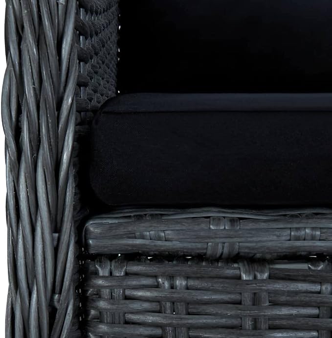 7 Piece Patio Dining Set with Cushions Poly Rattan,Outdoor Dining Set,Garden Dining Set,Terrace Tables and Chairs,Lounge Seat,Garden Furniture,for Homes,Offices,Living Room,Cafes,Dark Gray