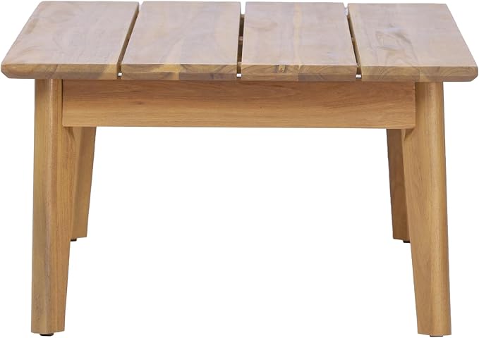 Christopher Knight Home Pablo 4-Seater Patio Furniture Set with Removable Cushion, 4 Piece Outdoor Acacia Wood Conversation Set, Wooden Outdoor Sectional Sofa Set with Coffee Table,Light Teak+Beige