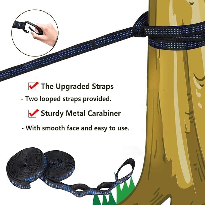 Travel Hammock with Mosquito Net, Lightweight Camping Hammock Hold Up to 200kg, Portable Outdoor Hammock for Camping Hiking Backpacking,Blue,250x120cm