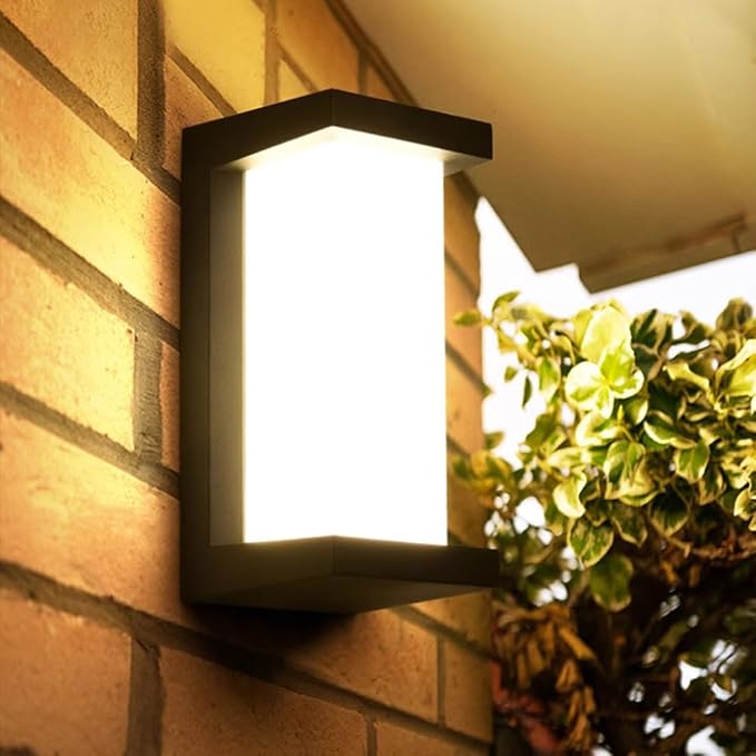 Dusk to Dawn Exterior Wall Lights,Modern LED Outdoor Light Fixture,3000k Black Wall Sconce,Ouside Light for House Porch Patio Garage Walkway Backyard Garden