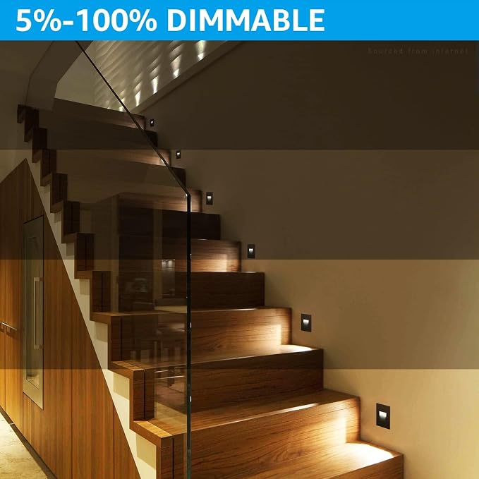 LEONLITE 3-Pack 3CCT 120V LED Step Lights, Vertical, Oil Rubbed Bronze | 110LM, 5%-100% Dimmable, CRI90, ETL, Indoor Outdoor Stair Lights, Wet Location, 3000K/4000K/5000K, Aluminum
