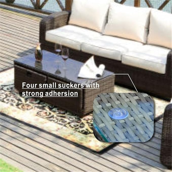 Outdoor Furniture 5PCS Conversation Sets in Brown with Cushions