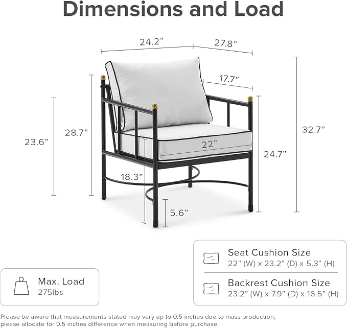 mopio Odelia 3 Piece Outdoor Furniture Set, Bistro Table and Chairs Set of 2, Premium Metal Patio Conversation Set, for Balcony, Small Apartments, Porch, Backyard, Patio Chairs Set of 2, Coffee Table