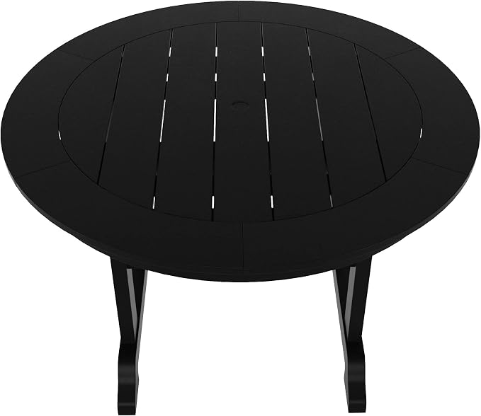 HDPE Laguna 47" Round Dining Table,Black