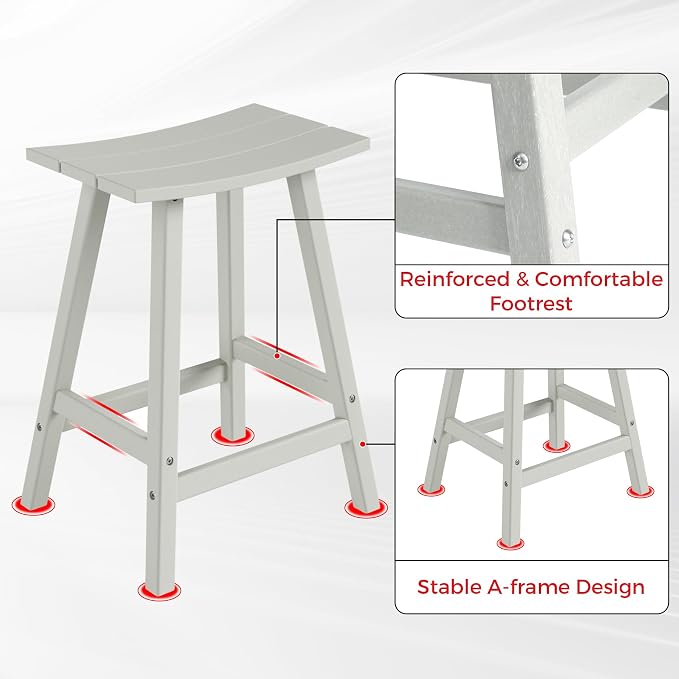 Costaelm Outdoor Bar Table, 37" Counter Height Round Patio Cocktail Bar Table, Patio Bar Table 3-Pieces Set Bistro Dining Table Pub Table for Front Porch Deck, Backyard, Garden, Sand