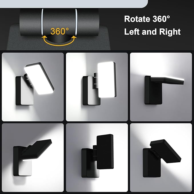 40W Outdoor LED Wall Light, 360° Rotatable Neighbor-Friendly 8Pack | 3000LM 5000K, IP65 Waterproof, Anti-Rust, 85-265V Wall Mount, Switch Control Security Light for Porch Garage Backyard