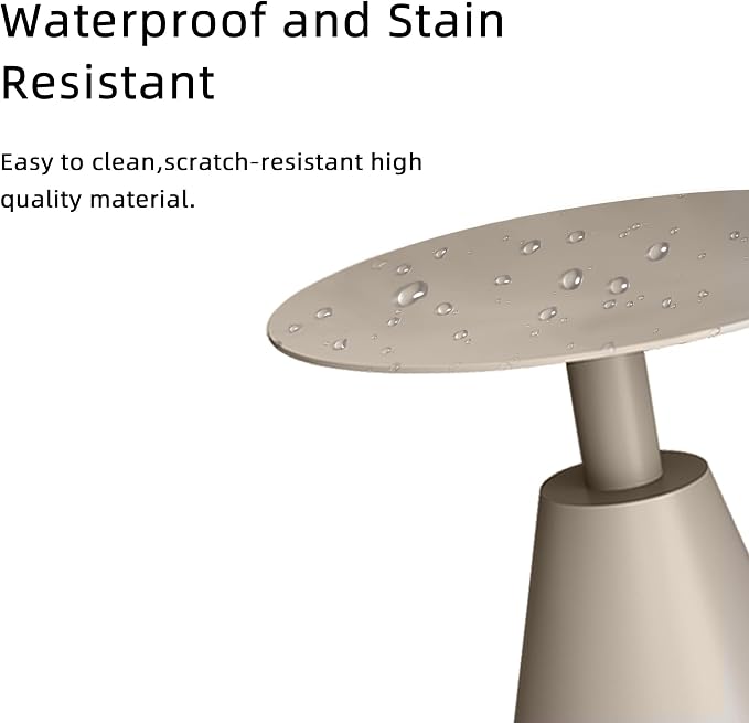 TWT Round Side Table, Round Pedestal End Table Small Farmhouse Martini Table Aluminum Plant Stand Modern Drink Table for Small Space Living Room, Balcony, 19.5 in x 21.7 in-Champagne