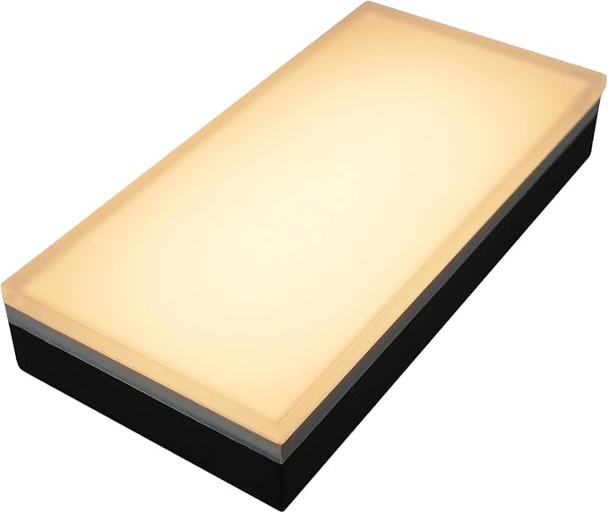 LUMENGY Paver Light 6x12 Inch (5.9x11.81), 2700K Warm White, Glare-Free Brick Lighting for Driveways, Walkways, Pool Decks and Patios, 12V Hardwired, IP67 Waterproof, Drive-Over Rated