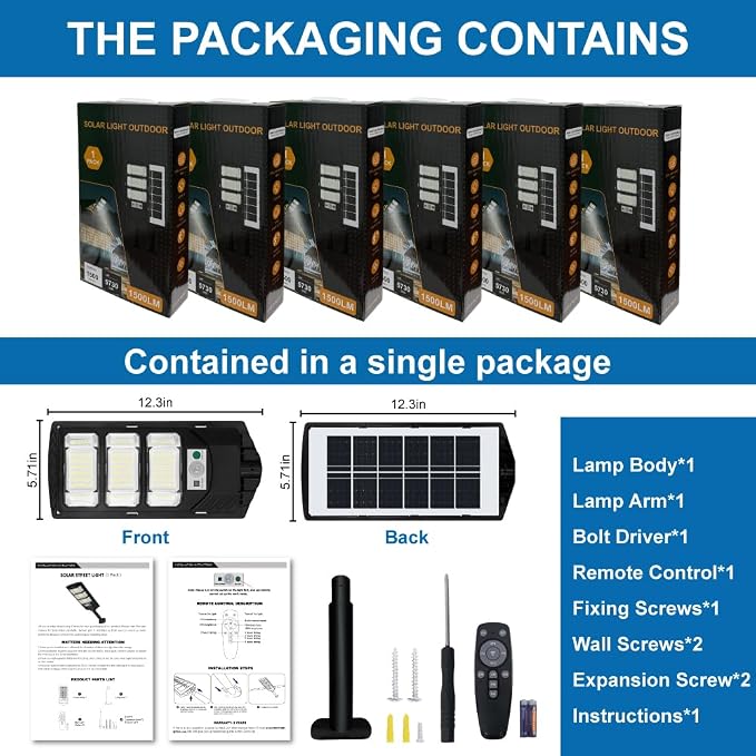 Solar Lights Outdoor Waterproof 6 Pack, Solar Flood Street Lights Dusk to Dawn Motion Sensor 6500K LED Security Outdoor Lights with Remote Control for Patio Barn Yard Garage Garden