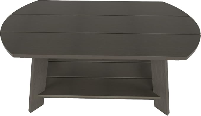 WestinTrends Tuscany Outdoor Coffee Table, All Weather HIPS 2 Tier Patio Adirondack Coffee Table, Charcoal Gray
