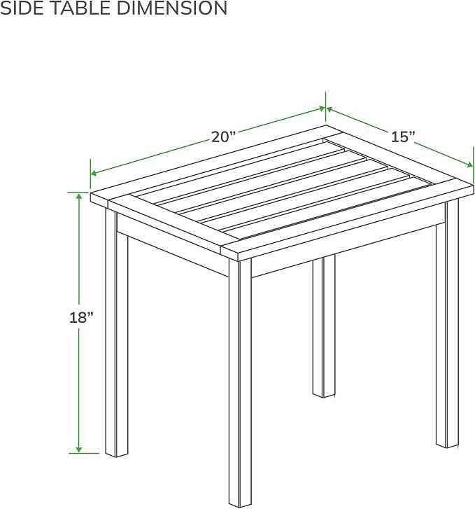 Cambridge Casual Bentley Solid Mahogany Outdoor Side Table – Weather-Resistant Patio End Table, Outdoor Accent Table for Porch, Deck, or Garden – Black Finish