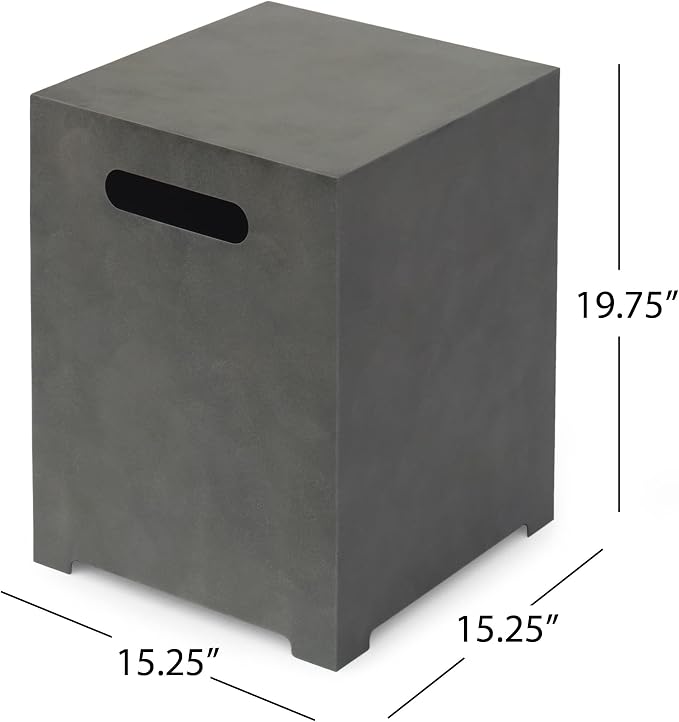 Wellington Outdoor Tank Holder Side Table - Concrete Finish