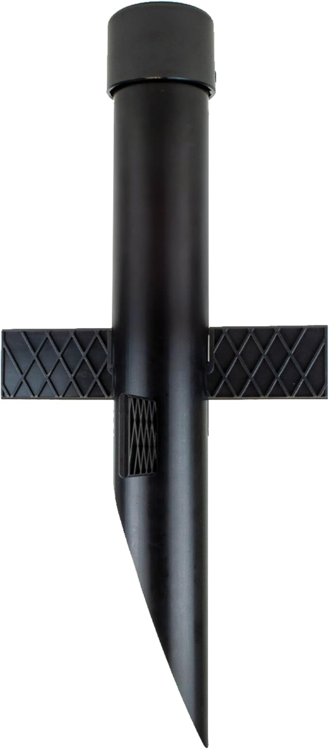 17" Outdoor Landscape Lighting Mounting Post – Heavy Duty ABS Ground Stake with Stabilizing Wings & 1/2" NPT Threaded Cap for Flood Lights, Spotlights & Outdoor Fixtures, MPOST17